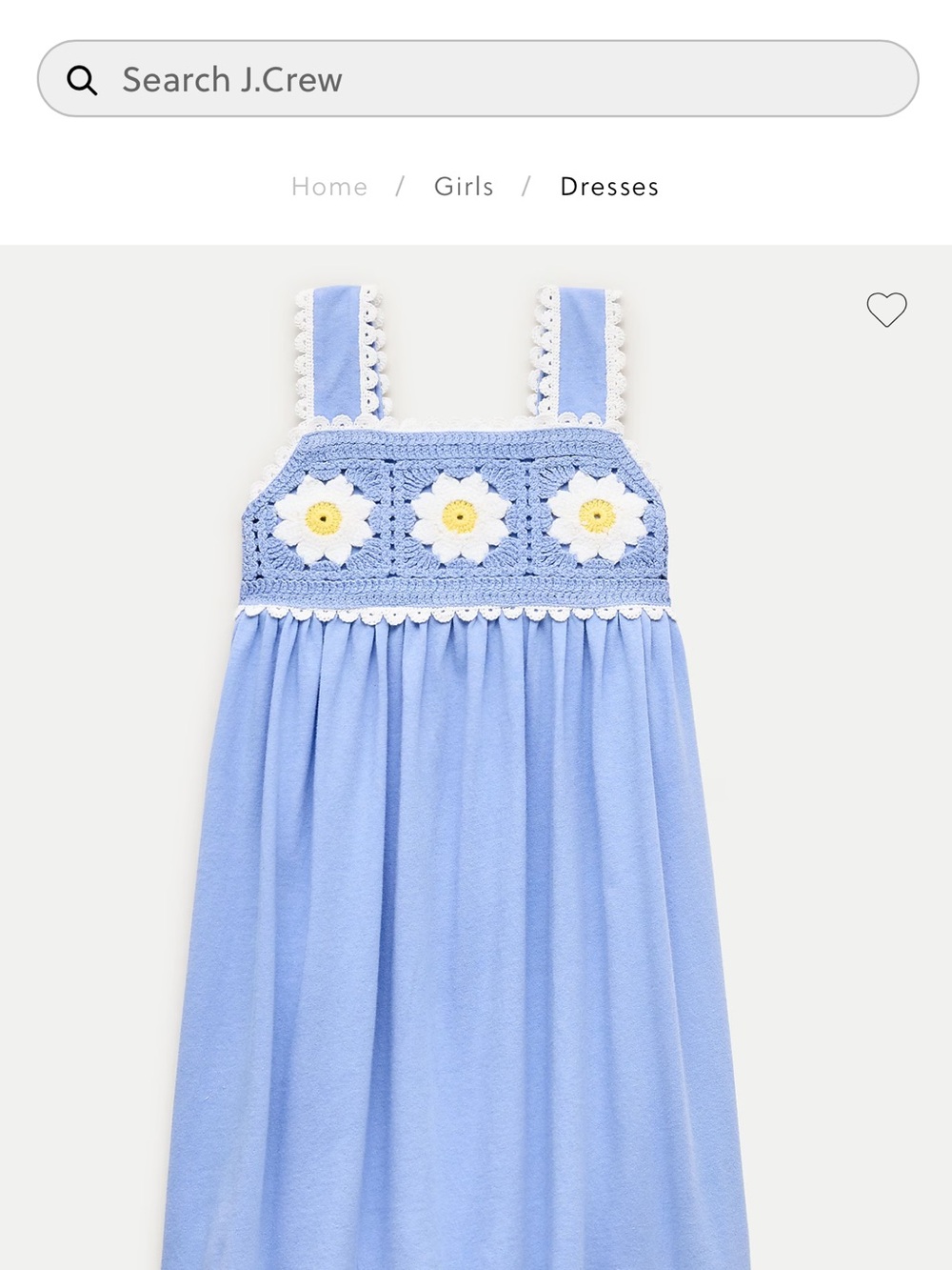 J. Crew Light Blue Crochet Daisy Dress